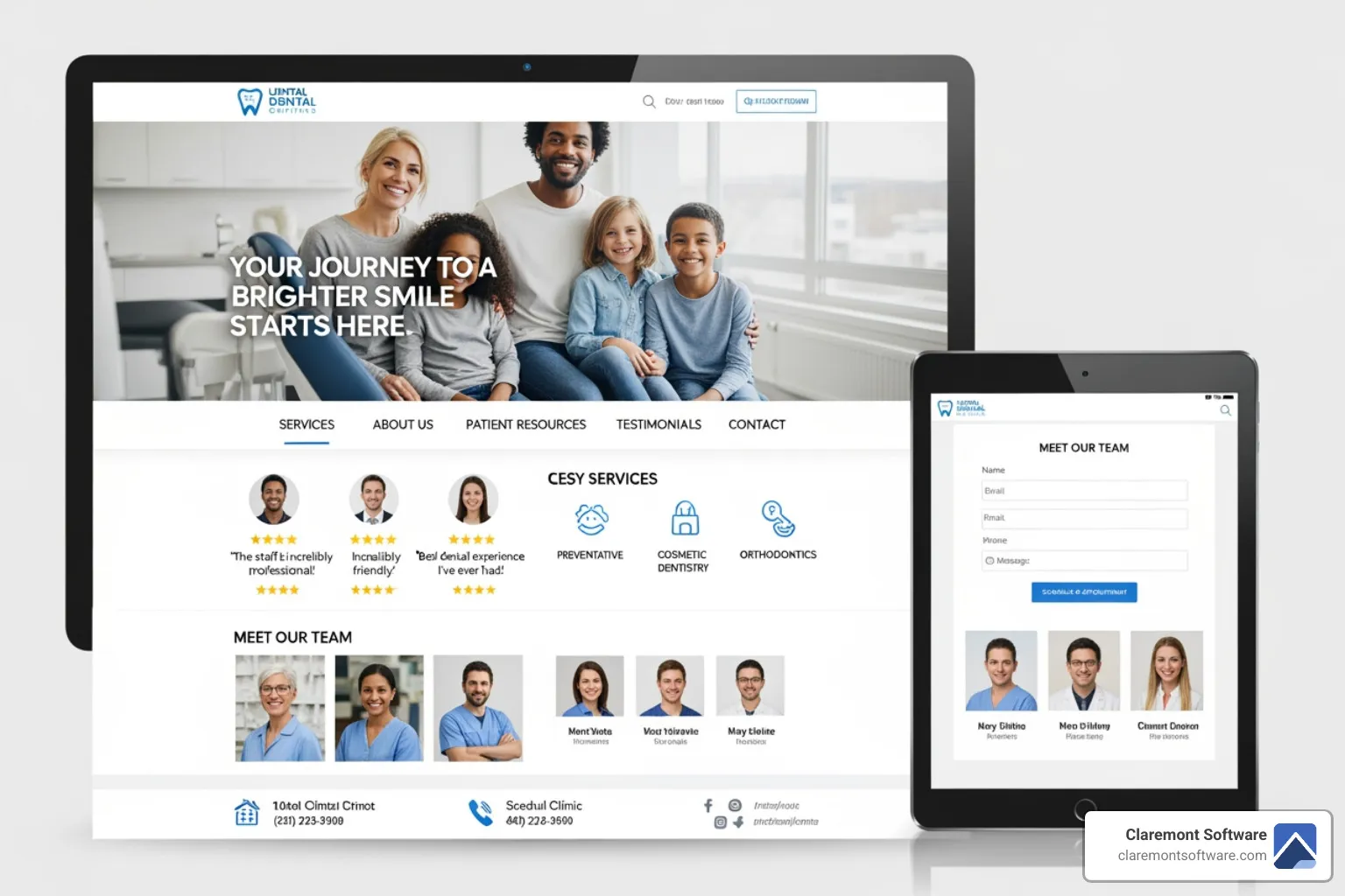 modern dental website design - dentist website design