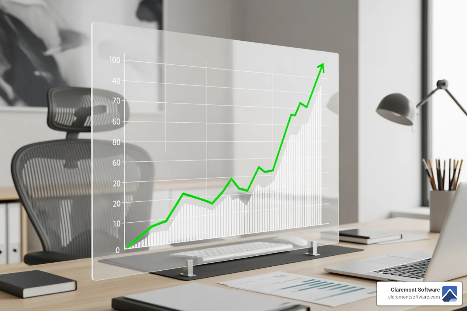 Chart showing an upward trend in sales and revenue - ecommerce website design services